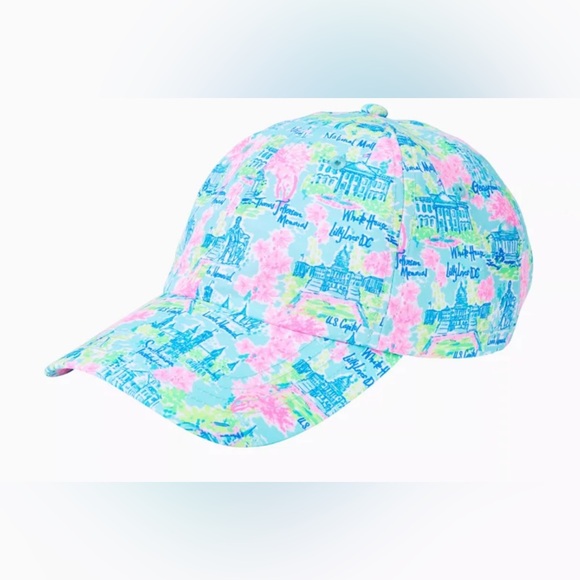 NWT NEW Lilly Pulitzer Run Around Hat Cap Multi Lilly Loves DC Washington D.C.